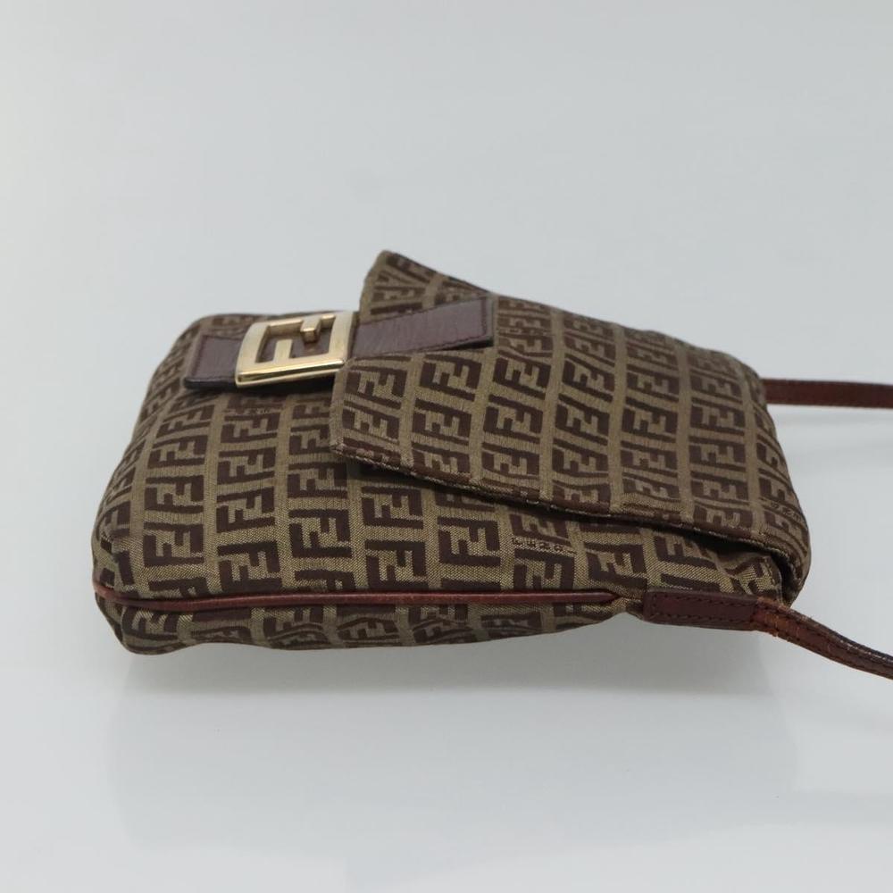 FENDI Zucca Canvas Mamma Baguette Shoulder Bag Black Brown gold Auth 118342 - Picture 3 of 16